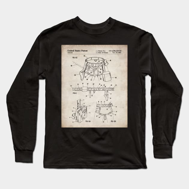 Climbing Equipment Patent - Climbing Fan Outdoors Hiking Art - Antique Long Sleeve T-Shirt by patentpress